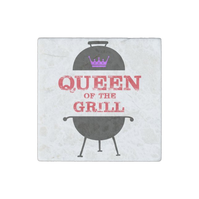 Queen Of The Grill, Purple Crown Red Stone Magnet (Front)