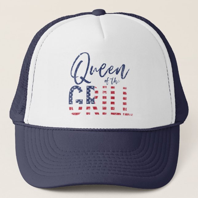 Queen of the grill trucker hat (Front)
