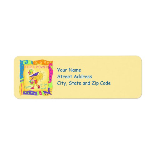 Queen of the Hunt Shopping Chick Power Address Label