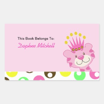 Queen Of The Jungle Custom Book Plate Sticker by allpetscherished at Zazzle