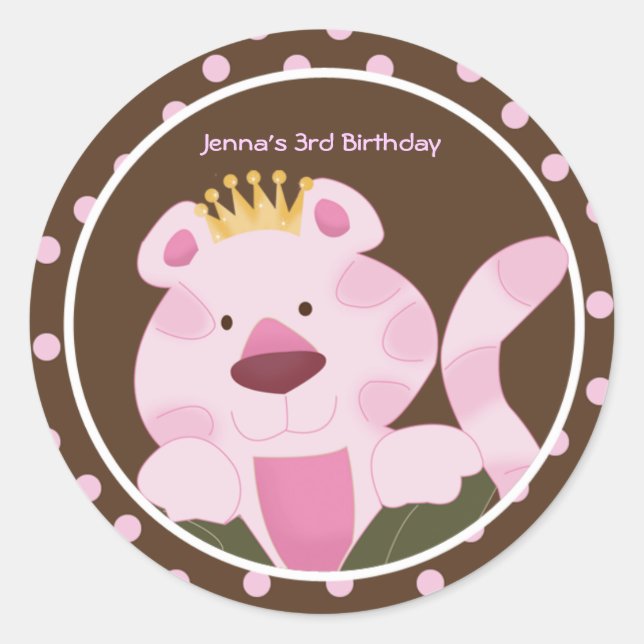 Queen of the Jungle Envelope Seals Favor Stickers (Front)