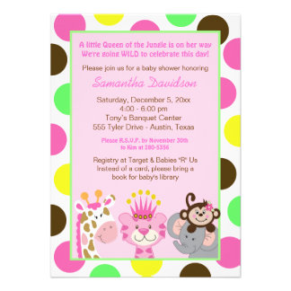 Queen Of The Jungle Baby Shower Invitations 6