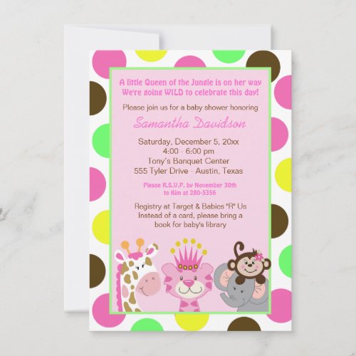 Queen of the Jungle &amp; Friends Baby Shower Invite