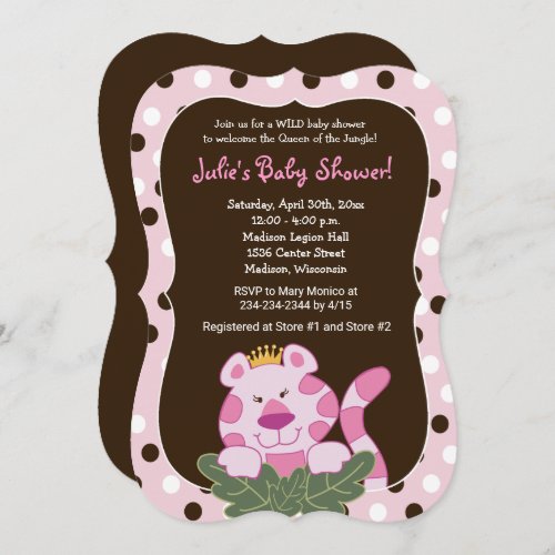 Queen of the Jungle Girl Baby Shower Invitaton Invitation