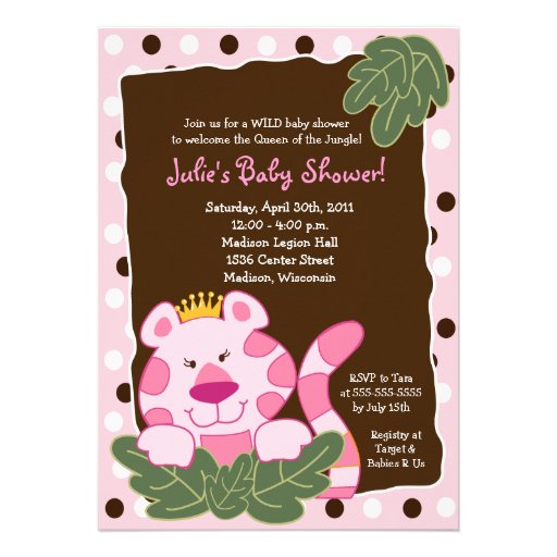 Queen Of The Jungle Baby Shower Invitations 9