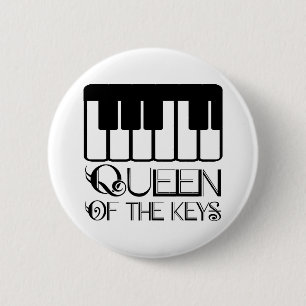 Queen of the Keys Piano Pinback Button