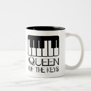 Queen of the Keys Piano Two-Tone Coffee Mug