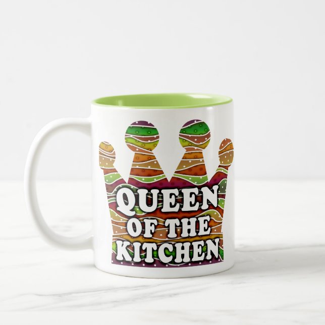 QUEEN OF THE KITCHEN AUTUMN STRIPES MUGS (Left)