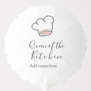 Queen of the kitchen chef cooking add name crown  balloon
