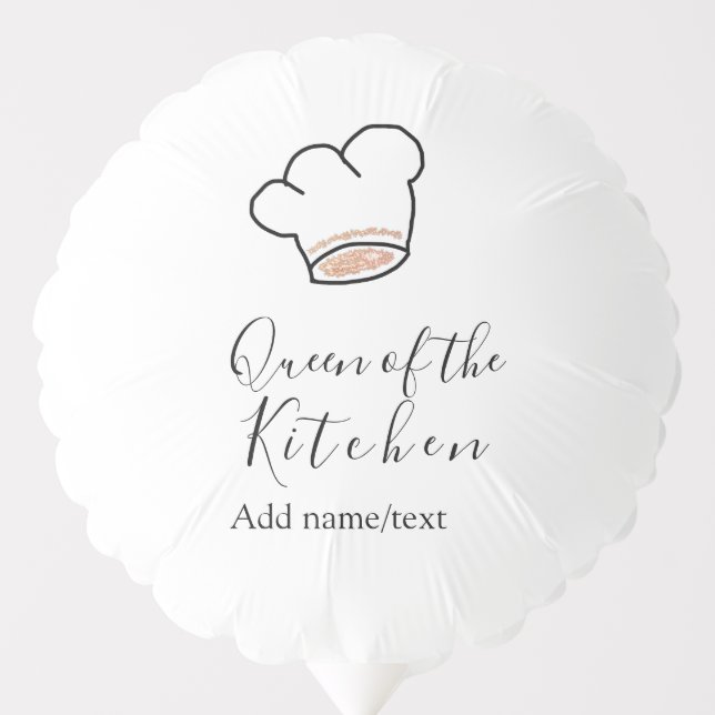 Queen of the kitchen chef cooking add name crown  balloon (Front)