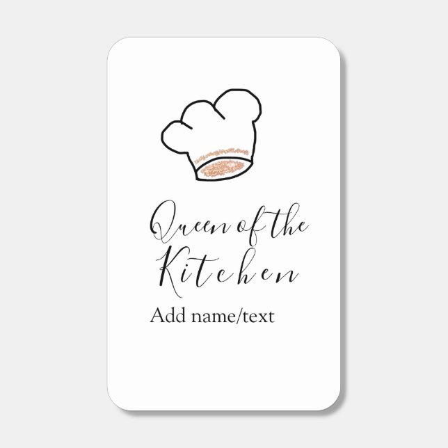 Queen of the kitchen chef cooking add name crown  matchboxes (Front)