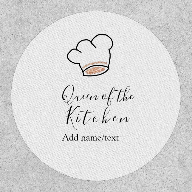 Queen of the kitchen chef cooking add name crown  patch (Front)