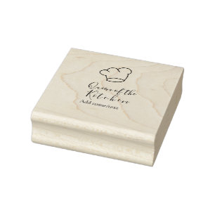 Queen of the kitchen chef cooking add name crown  rubber stamp
