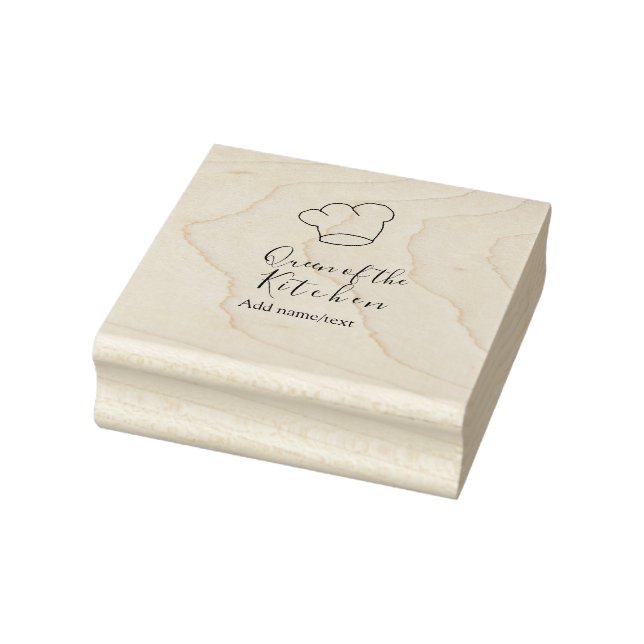Queen of the kitchen chef cooking add name crown  rubber stamp (Stamp)