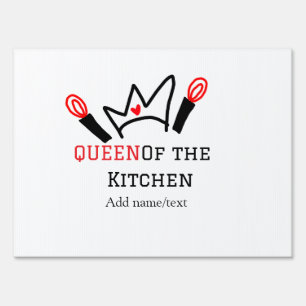 Queen of the kitchen chef cooking add name crown sign