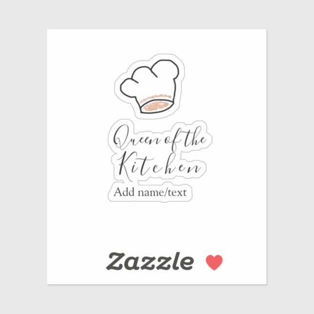 Queen of the kitchen chef cooking add name crown  sticker (Sheet)