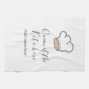 Queen of the kitchen chef cooking add name crown towel
