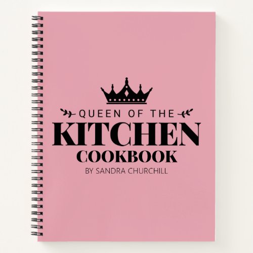 Queen of The Kitchen Cookbook Recipe Personalized Notebook