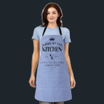 Queen of the Kitchen Crown Foodie Mom Blue Plaid Apron<br><div class="desc">Modern Stylish Queen of the Kitchen Crown Foodie Mom For Her Dusty Blue Plaid Adult Apron</div>