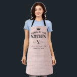 Queen of the Kitchen Crown Foodie Mom Pink Plaid Apron<br><div class="desc">Modern Stylish Queen of the Kitchen Crown Foodie Mom For Her Blush Pink Plaid Adult Apron</div>