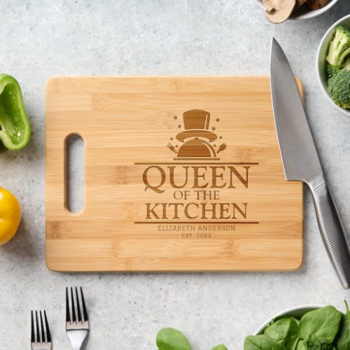 Queen of the Kitchen Custom Name Cutting Board