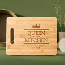 Queen of the Kitchen Custom Name Engraved Cutting Board