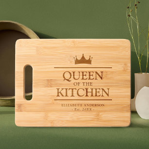 Queen of the Kitchen Custom Name Engraved Cutting Board