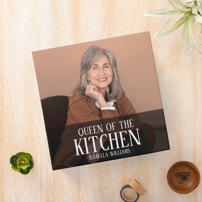 Queen of the Kitchen Editable Photo Name Design 3 Ring Binder (In Situ)