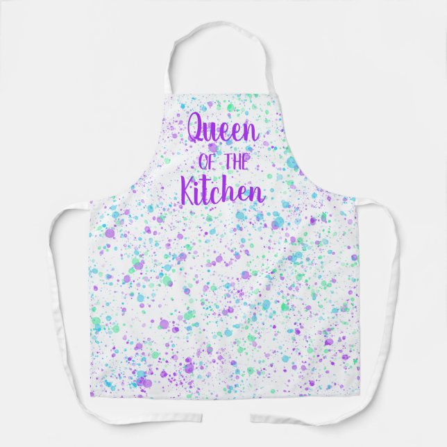 Queen of the Kitchen Fun Splattered Apron (Front)