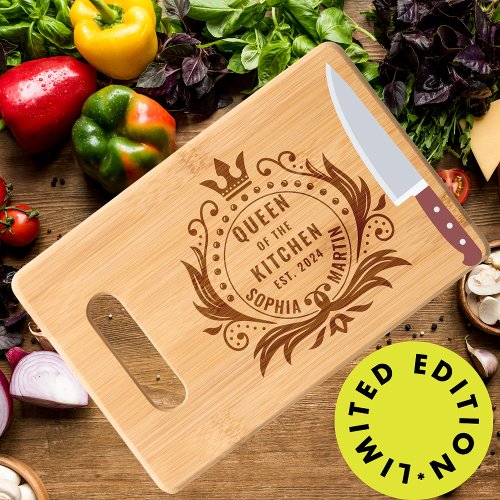 Queen of The Kitchen Limited Edition Custom Name Cutting Board