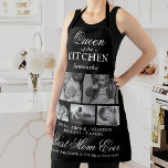 Queen of the Kitchen Mom Photo Collage Apron<br><div class="desc">Elegant mothers day apron featuring 5 pictures of your beautiful children, the title "queen of the kitchen" and your name, the kids names, and the cute saying that reads "best mom ever, if I know what love is, it's because of you". All of the text is fully editable so it...</div>