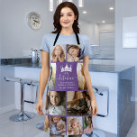 Queen of the Kitchen Photo Collage Apron<br><div class="desc">Modern purple photo collage apron featuring 10 photos for you to personalize with your own,  the saying 'Queen of the kitchen',  a crown,  a cute quote that reads 'the best thing about memories... is making them',  and the persons name.</div>