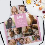 Queen of the Kitchen Photo Collage Apron<br><div class="desc">Modern pink photo collage apron featuring 10 photos for you to personalize with your own,  the saying 'Queen of the kitchen',  a crown,  a cute quote that reads 'the best thing about memories... is making them',  and the persons name.</div>