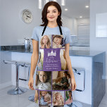 Queen of the Kitchen Photo Collage Apron<br><div class="desc">Embrace the joy of cooking with our modern photo collage purple apron, a perfect blend of style and sentimentality. Fully customizable with your cherished photos, this apron boasts the endearing words, 'Queen of the kitchen'. Accented with a crown to signify your culinary kingdom, it also features a heart-warming quote, 'the...</div>