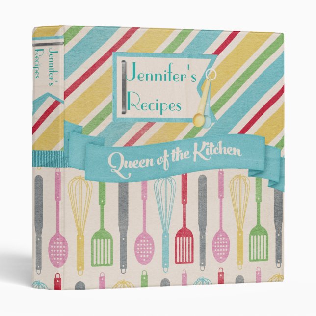 Queen Of The Kitchen Recipe Binder (Front/Spine)