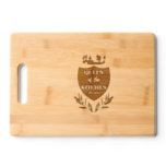 Queen of the Kitchen Royal Emblem Olive Leaves Cutting Board