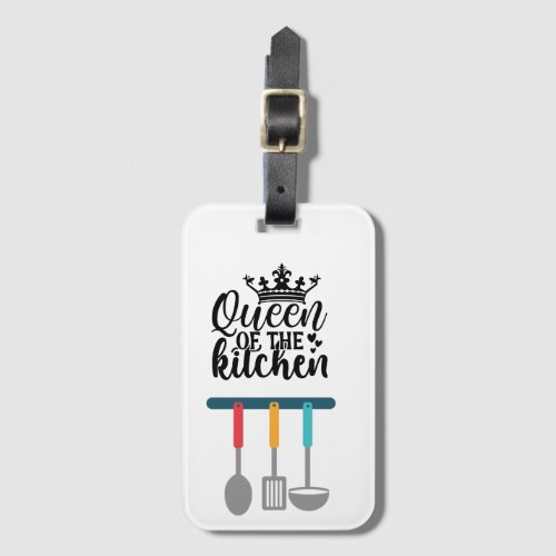 Queen of the Kitchen with cooking spoon    Luggage Tag