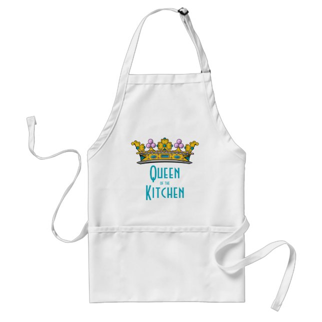 Queen of the Kitchen with Crown Adult Apron (Front)