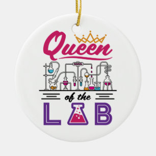 Queen of the Lab Laboratory Technician Scientist Ceramic Ornament