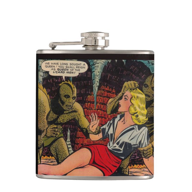 Queen of the Lizard People - Comic Cover Flask (Front)