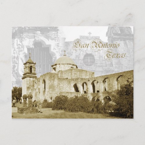 Queen of the Missions San Antonio Texas Postcard