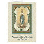 Queen of the Most Holy Rosary Card w/prayer (Front)