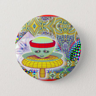 Queen of the Mushroom People Button