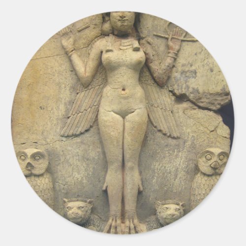 Queen Of The Night _ Burney Relief Lilith Classic Round Sticker