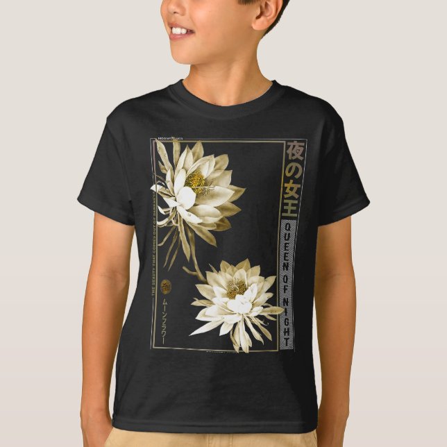 Queen Of The Night Moonflower Ephyllum Japanese Fl T-Shirt (Front)