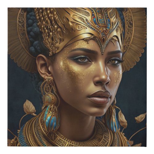 Queen of the Nile A Stunning Portrait of an Egypt Faux Canvas Print