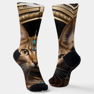 Queen of the Nile: Cleopatra the Cat in Headdress Socks