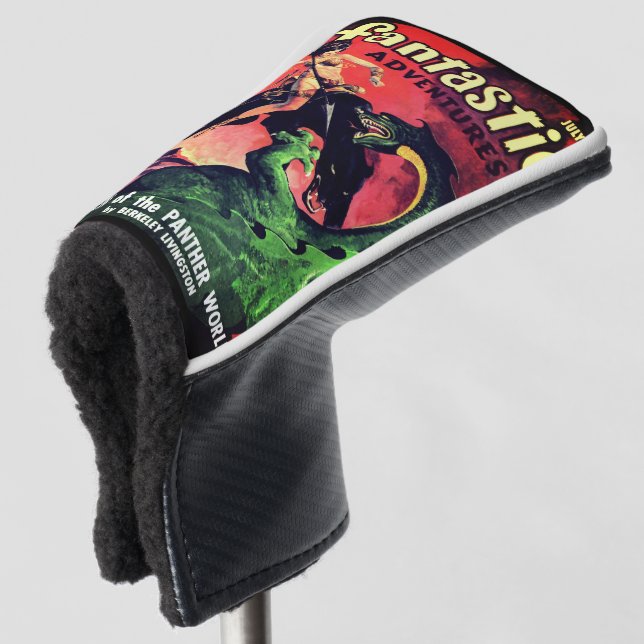 Queen of the Panther World:  Fantasy Pulp Fiction Golf Head Cover (3/4 Front)