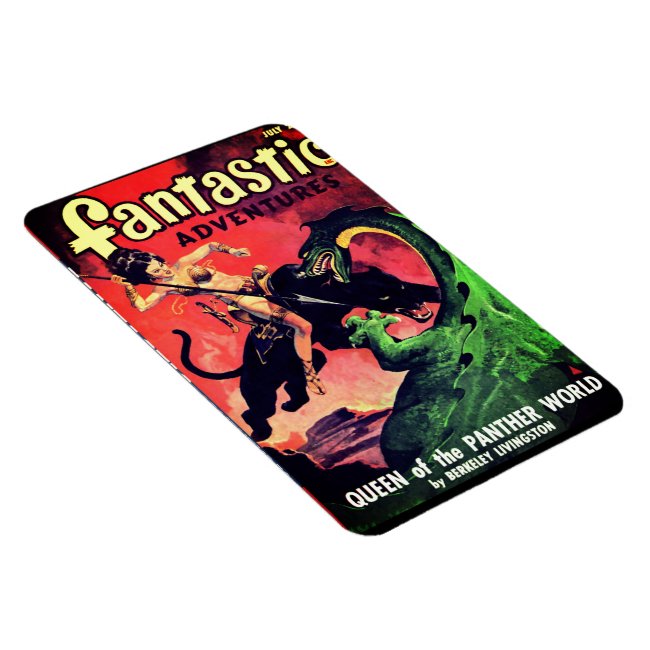 Queen of the Panther World: Fantasy Pulp Fiction Magnet