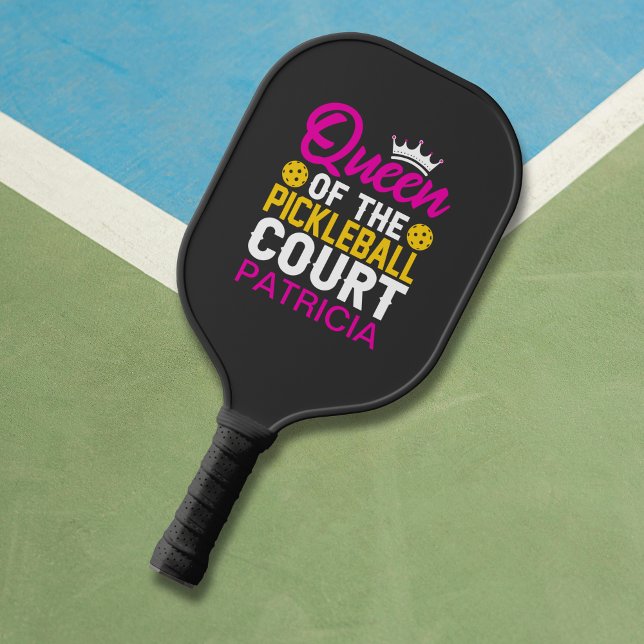 Queen of the Pickleball Court Fun Monogram Name   Paddle (Add name to personalize.  See the collection for matching items.)